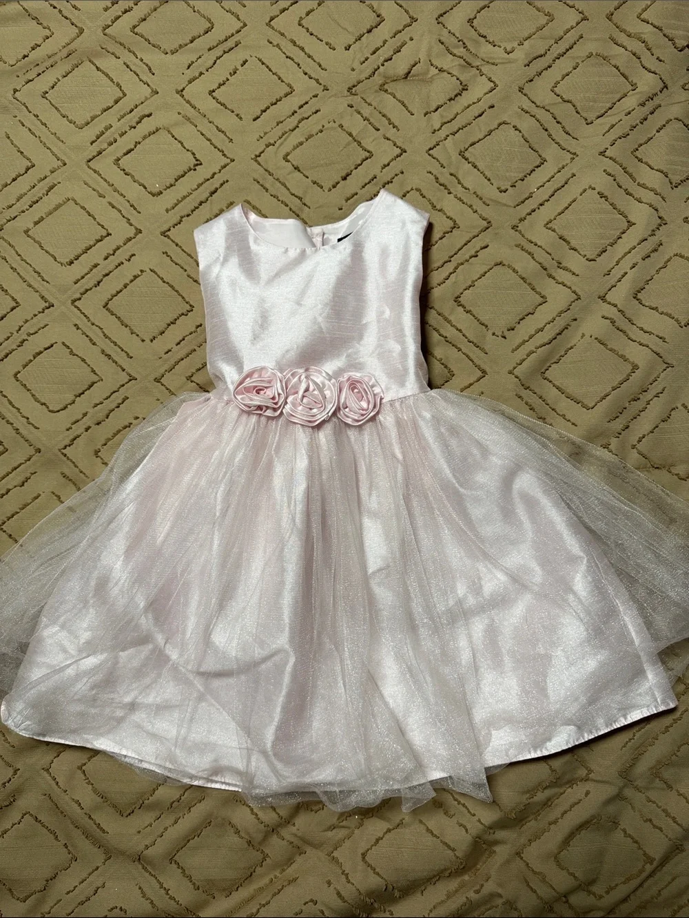 George Light Pink Tulle Rosette Waist Party Dress